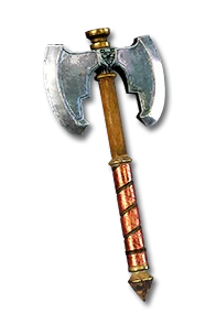 A double axe socketed with tal, dol and mal to create the Venom runeword