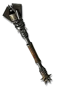 A war scepter socketed with eth, ral, ort and tal to create the Holy Thunder runeword